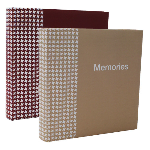 Lot de 2 albums photo KP Pattern 200 pochettes 10X15 beige bordeaux