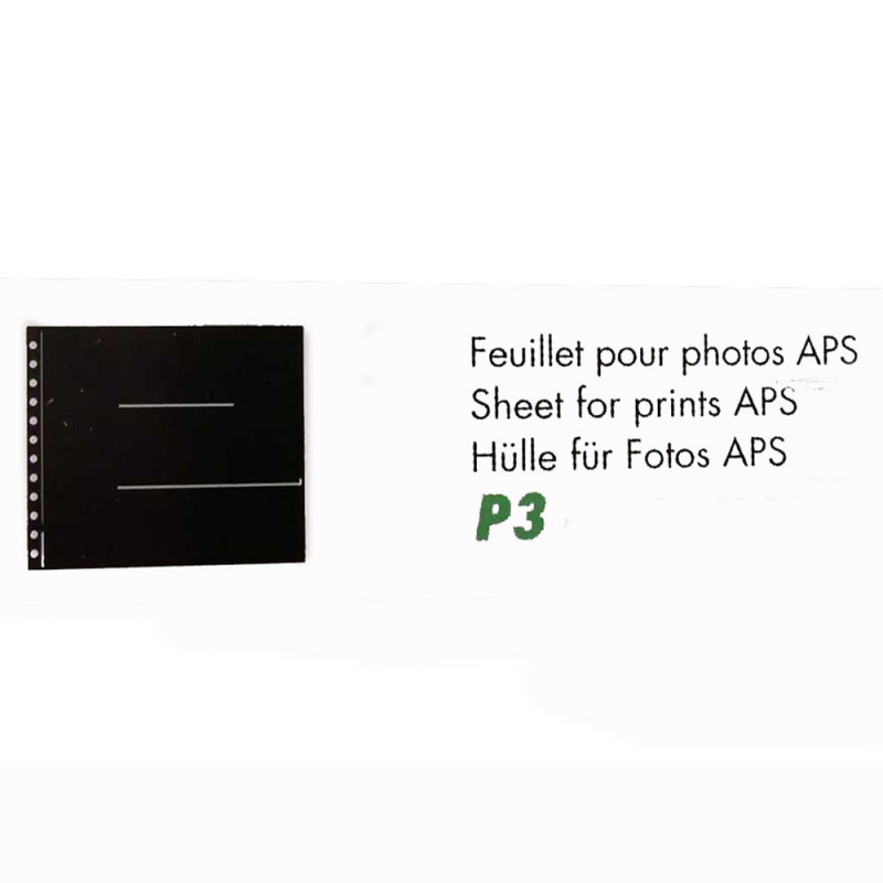 Lot de 5 feuillets Panodia APS P3 Praticsystem classement fond noir