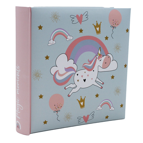 Album bébé CPC Licorne 200 pochettes 10X15 - Bleu gris