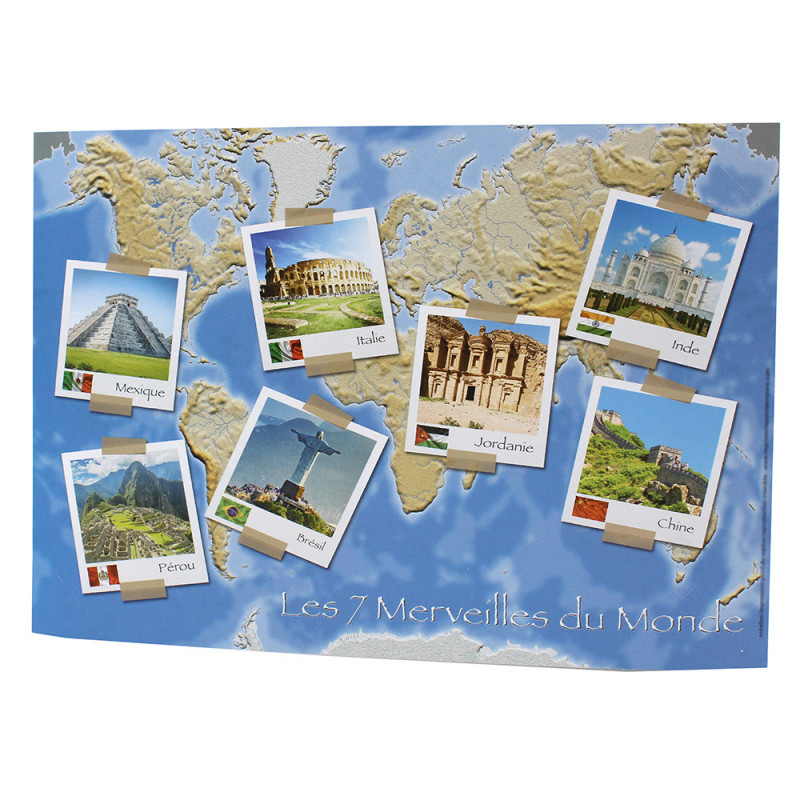 Lot de 100 cartonnages photo scolaire - Groupe 20x30 - Les 7 Merveilles du Monde - face
