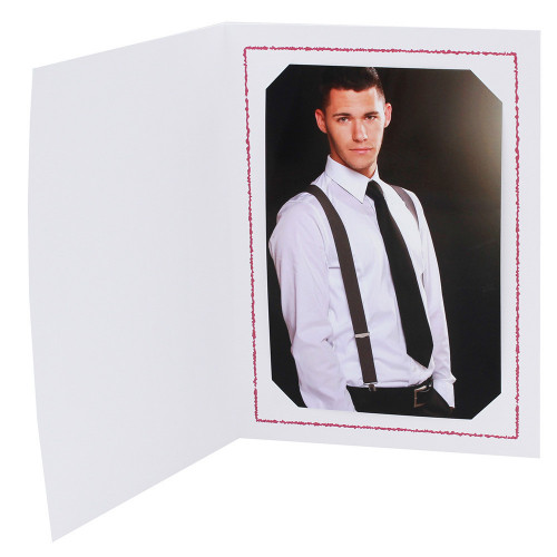 Lot de 88 cartonnages photo 15x20-15x21 Thionville blanc - Liseré Grenat
