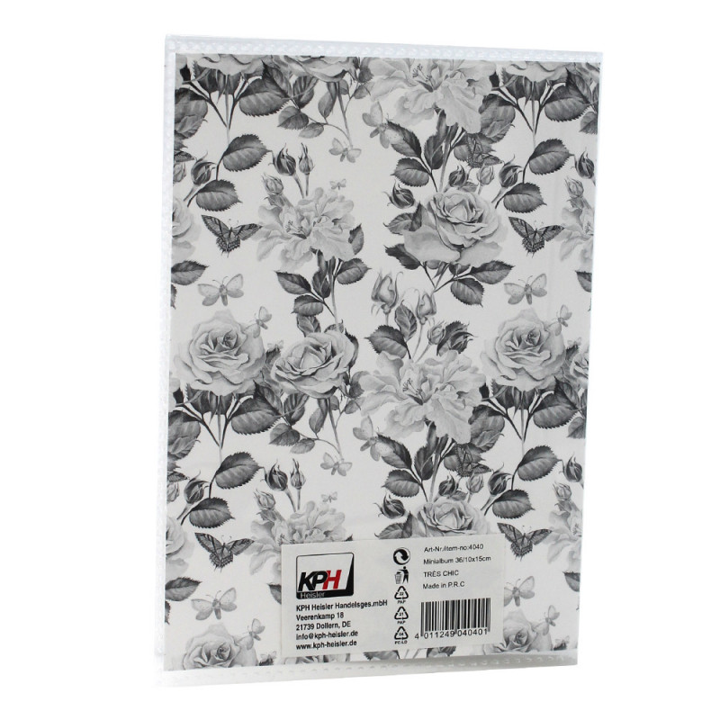 Mini album photo KP Très chic noir et blanc 36 pochettes 10X15
