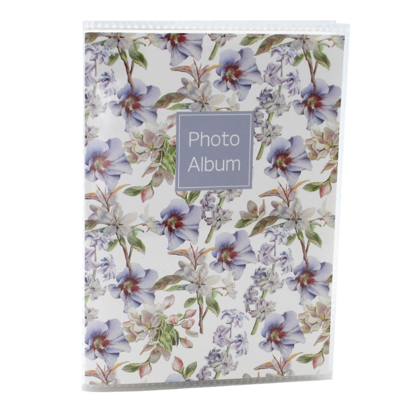 2 Mini Albums Photo Pochettes 10x15 Cm - Couverture Lin, 200 Photos, Bleu Et Gris, Sangle élastique
