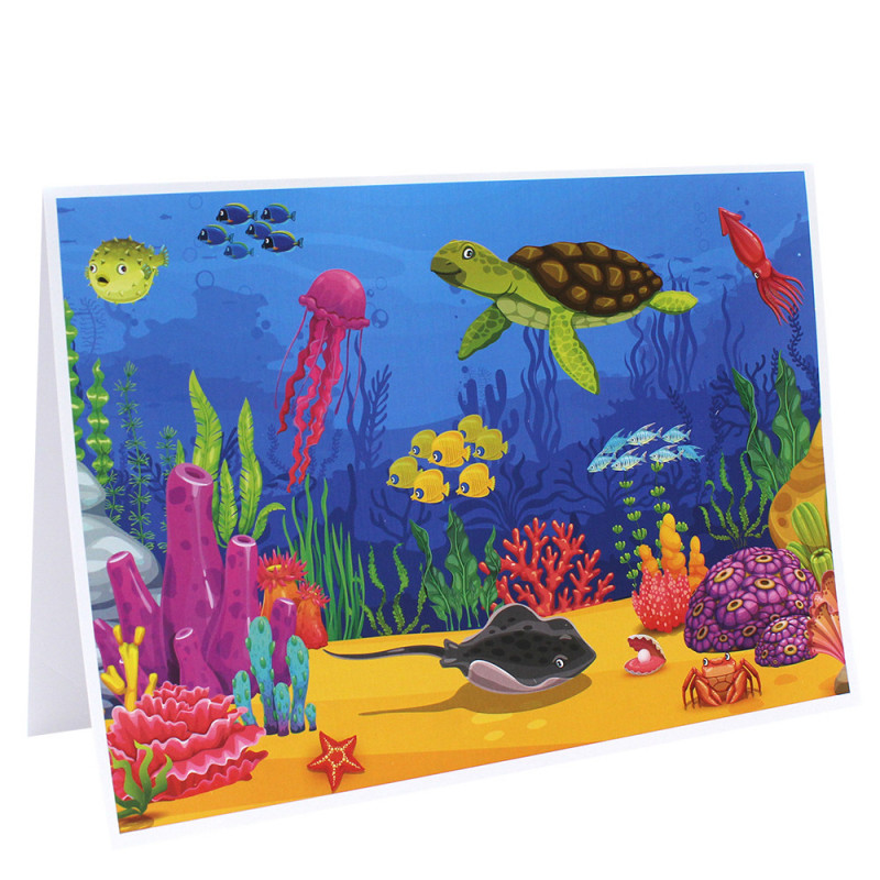 Cartonnage photo scolaire - Groupe 18x24 - Fonds Marins Colorés