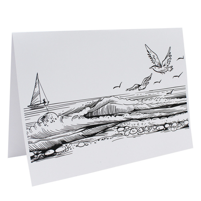 Cartonnage photo scolaire - Groupe 20x30 - Design marin noir et blanc