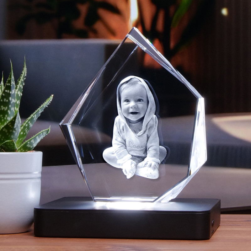 Cube 3D ICEBERG M en verre Viamant personnalisable