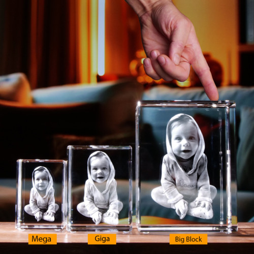 Cube 3D BIG BLOCK V en verre Viamant personnalisable