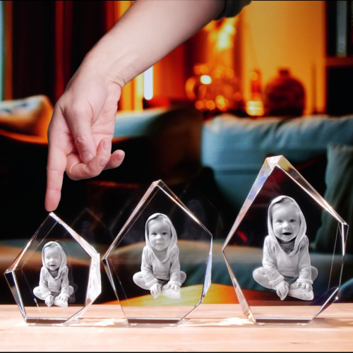 Cube 3D ICEBERG M en verre Viamant personnalisable