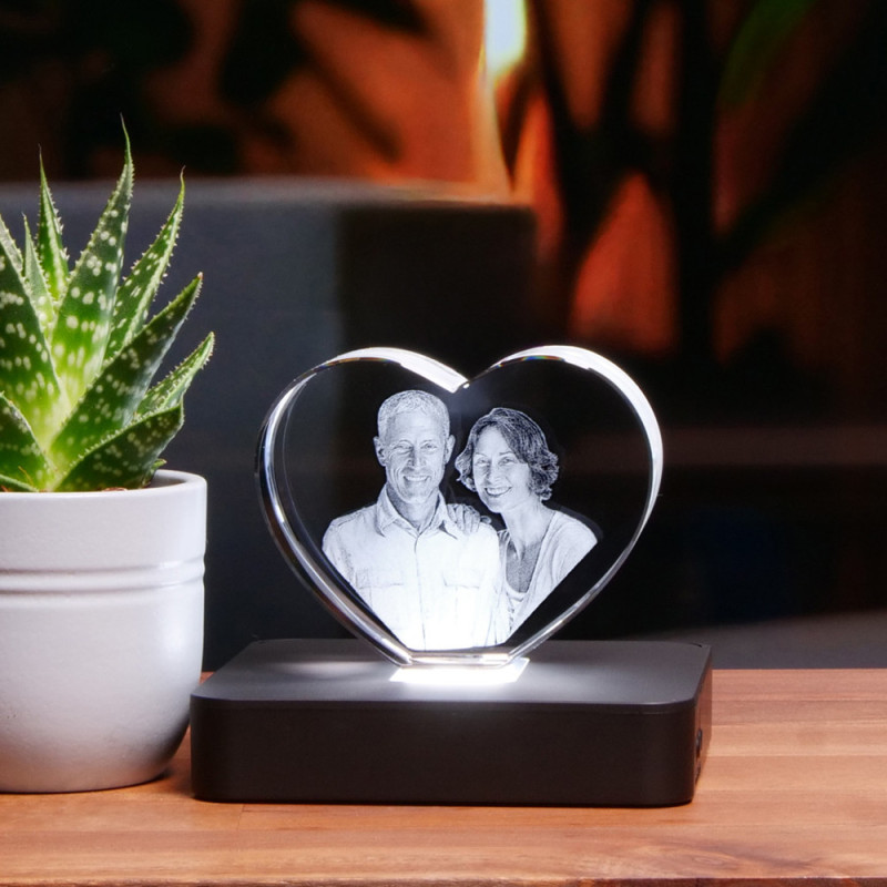 Socle lumineux plat Multi couleurs pour Coeur 2D ou 3D M