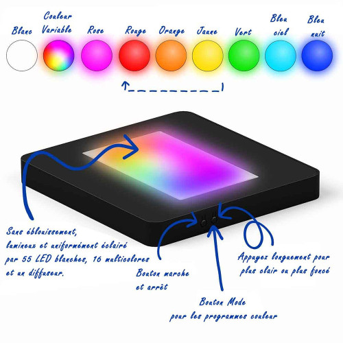 Socle lumineux plat Multi couleurs pour Coeur XL
