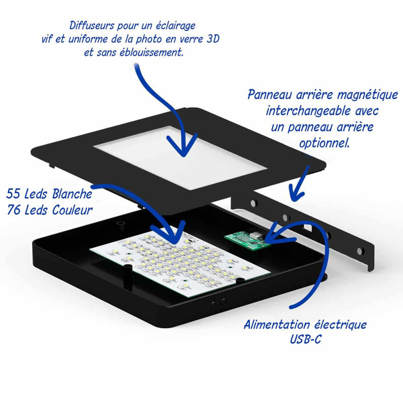 Socle lumineux plat Multi couleurs pour Giga horizontal