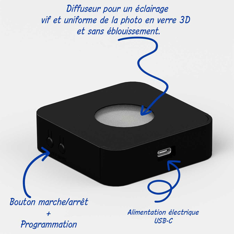 Socle lumineux plat Multi couleurs pour Kelo vertical
