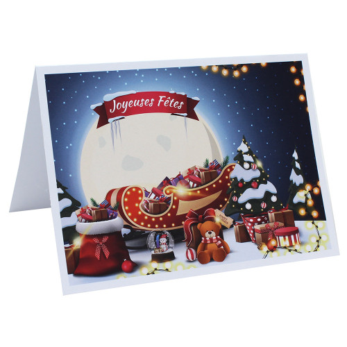 Lot 50 cartonnages photo 9x13-10x15  Joyeuses Fêtes - Horizontal Traineau du Pere Noel