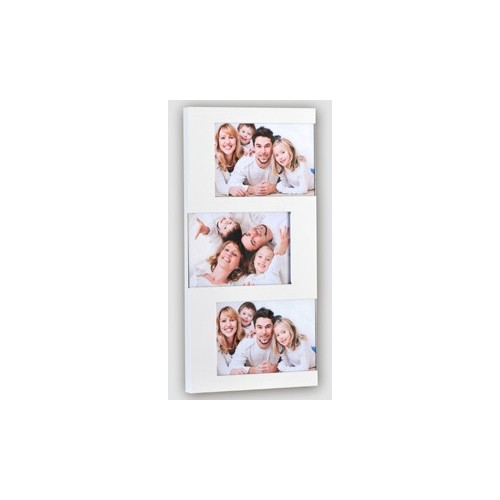 Cadre Triptyque 10x15 en métal Blanc