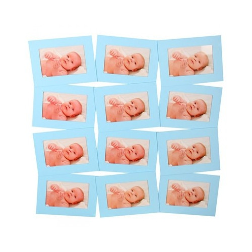 Cadre pêle-mêle rectangle bleu pour 12 photos 10x15