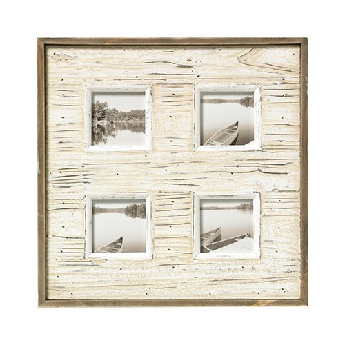 Cadre multivues Walther aspect bois vieilli pour 4 photos - Beige