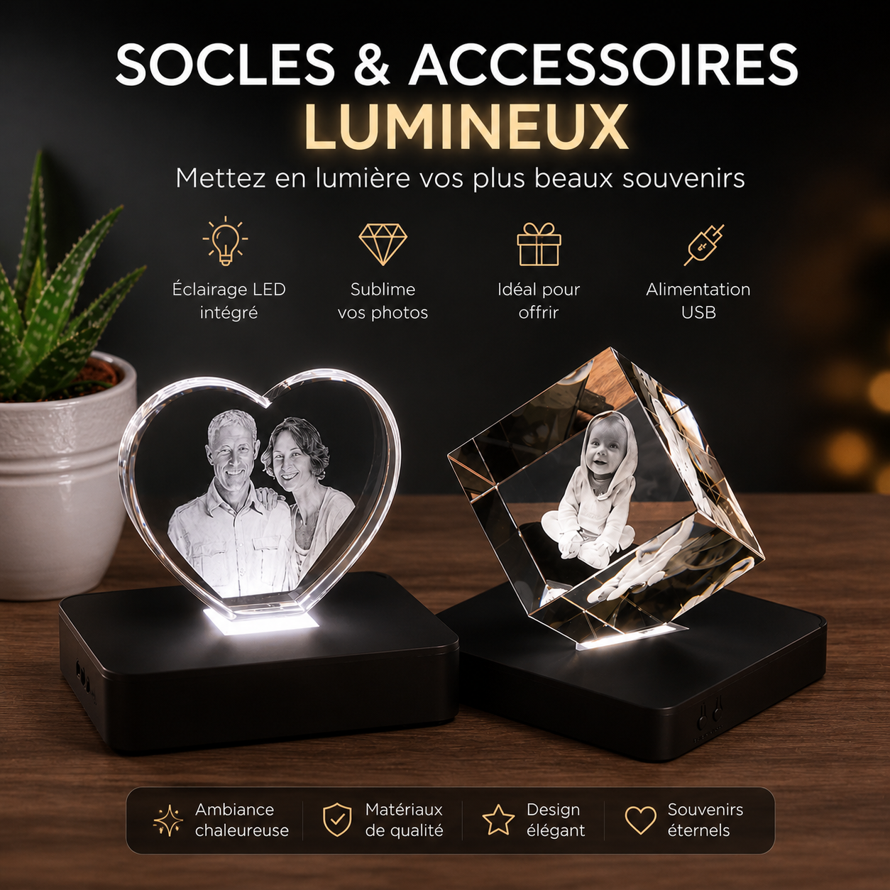 Socles et accessoires lumineux