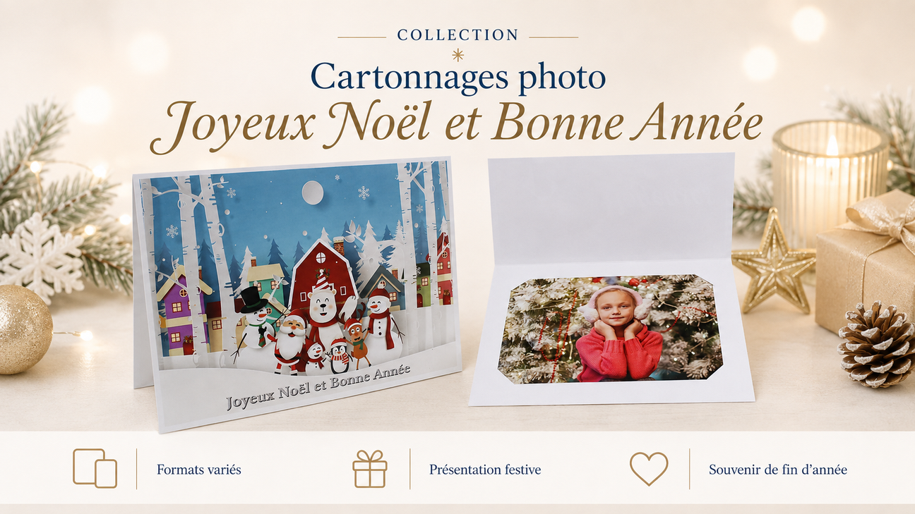 Cartonnages photo Joyeux Noël et Bonne Année chez CashPhoto