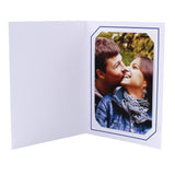 Cartonnage Photo Blanc « Serémange » – Liseré Bleu Foncé | Collection CashPhoto
