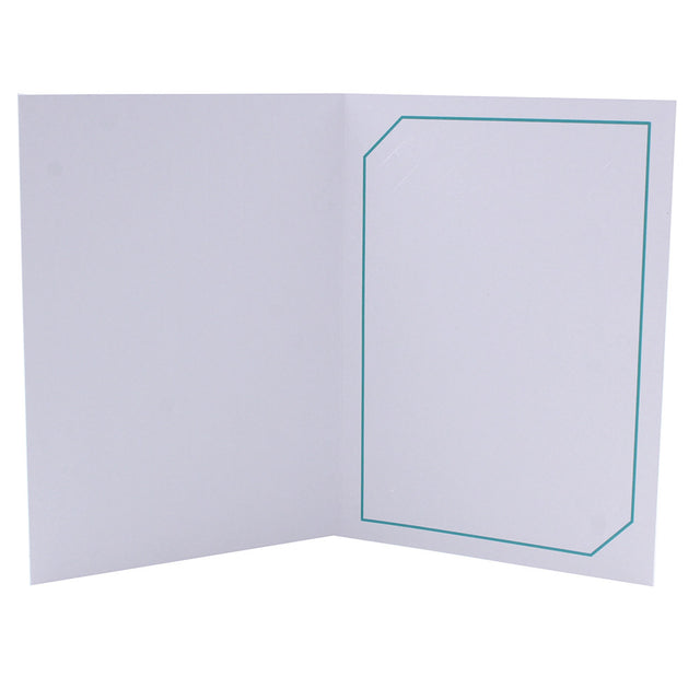 Cartonnage Photo Blanc « Serémange » – Liseré Turquoise | Collection CashPhoto