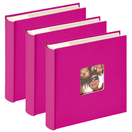 Lot de 3 albums photo Walther Fun Fushia 200 pochettes 10x15