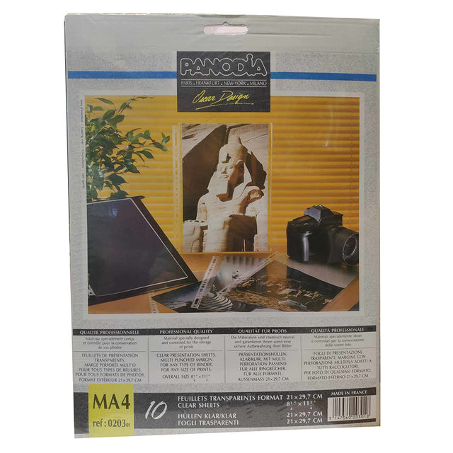 Lot de 10 feuillets transparents Panodia MA4 classement pour photos A4
