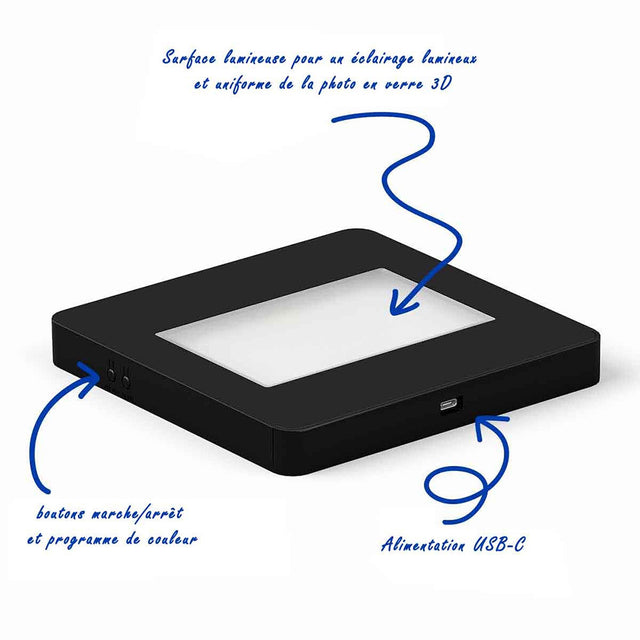 Socle lumineux plat Multi couleurs pour Coeur L