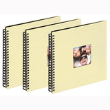 Lot de 3 albums traditionnels à spirales Fun crème pour 200 photos