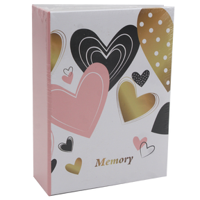 Album photo KP My Favorite 200 pochettes 10x15 cm Cœurs Rose, Noir & Or