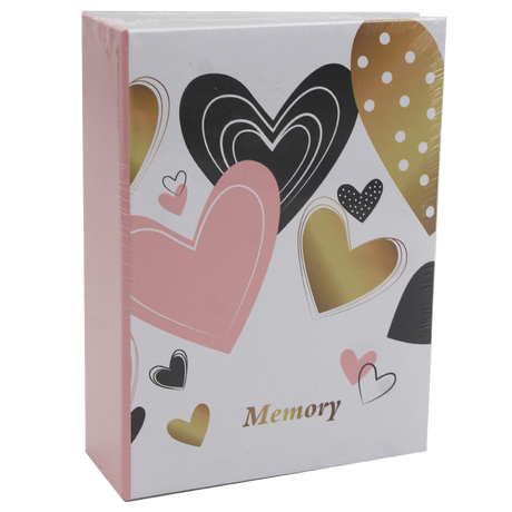 Album photo KP My Favorite 200 pochettes 10x15 cm Cœurs Rose, Noir & Or