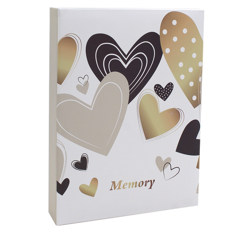 Album photo KP My favorite Coeurs blanc & or 200 pochettes 10x15 cm
