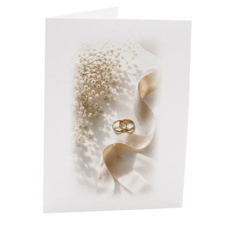 Cartonnage mariage Fleurs, ruban & alliances - Vertical