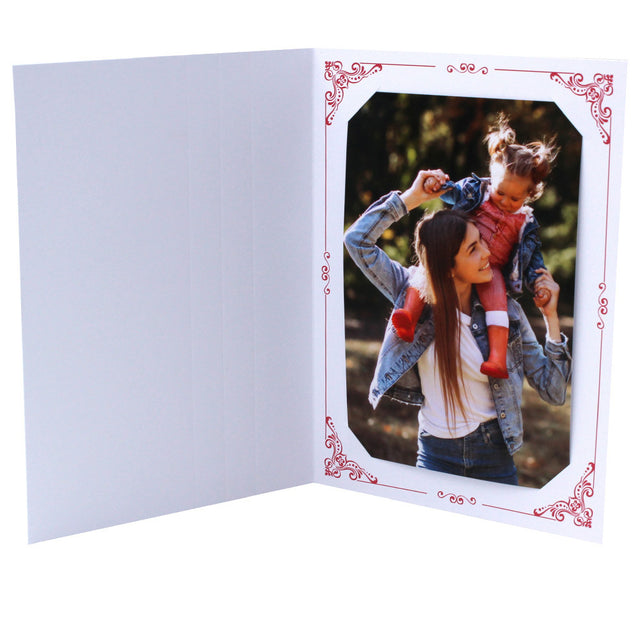 Cartonnage photo blanc Frise N4 - Rouge