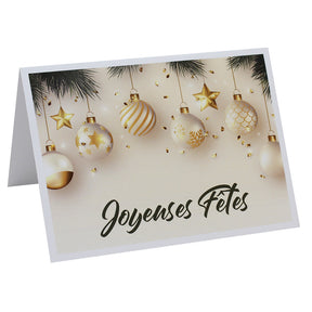 Cartonnage photo horizontal Joyeuses Fêtes Boules dorées 2