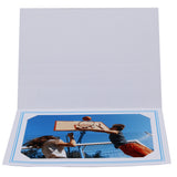 Cartonnage photo blanc horizontal - Liseré Duo bleu clair