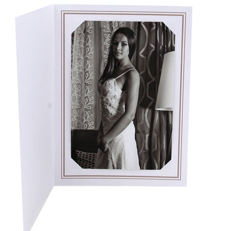 Cartonnage photo Liseré Duo vertical taupe