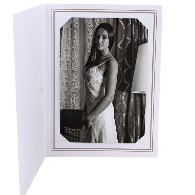 Cartonnage photo Liseré Duo vertical taupe