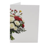 Cartonnage photo mariage vertical - bouquet rouge et blanc - vue de face