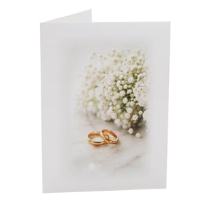 Cartonnage photo maiage vertical Alliances dorées & fleurs blanches