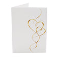 Cartonnage photo mariage vertical avec cœurs dorés entrelacés