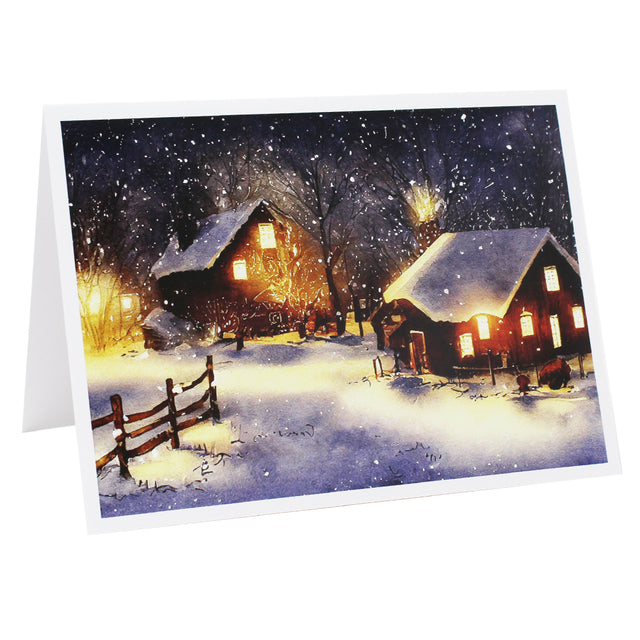Cartonnage photo Noël Chalets sous la neige
