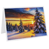 Cartonnage photo Noël Coucher de soleil enneigé horizontal