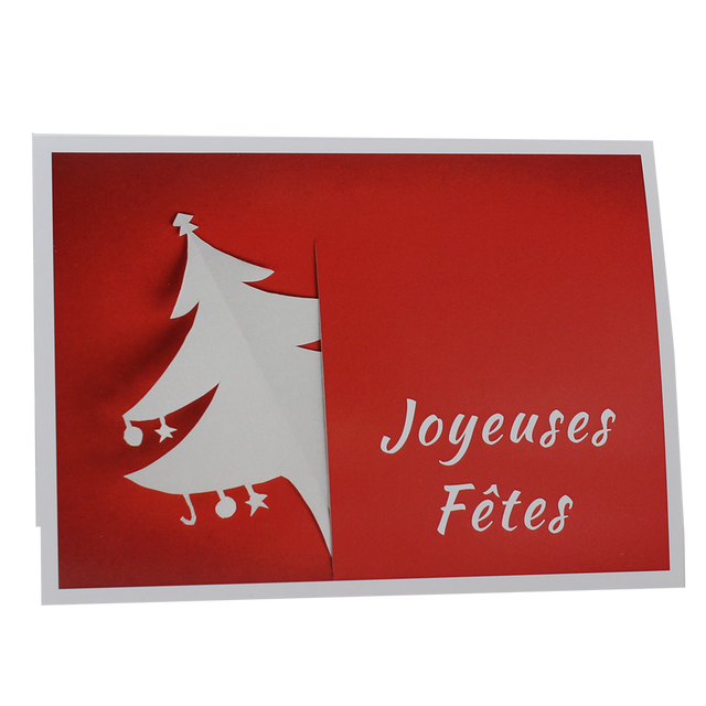 Lot de cartonnages photo Joyeuses Fêtes – Sapin blanc – Horizontal – 9x13 au 20x30 cm