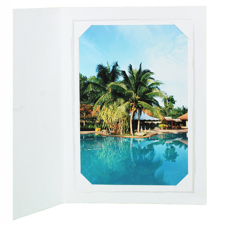 Cartonnage photo professionnel Fusain gris ouvert avec photo paysage