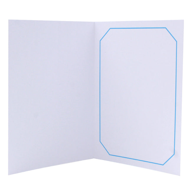 Cartonnage professionnel Octo vertical liseré bleu clair