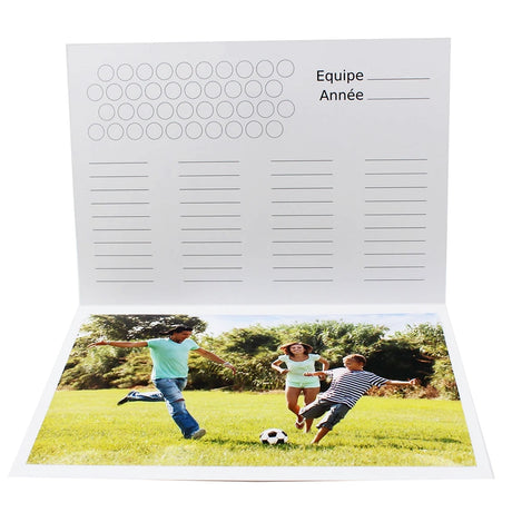 Cartonnage photo scolaire 20x30 intérieur Equipe