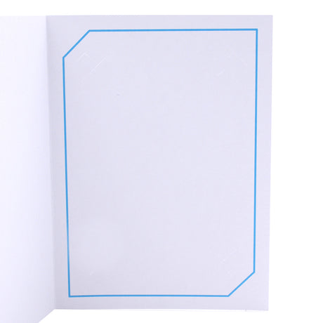 Cartonnage Photo Blanc « Serémange » – Liseré Bleu Clair détail | Collection CashPhoto