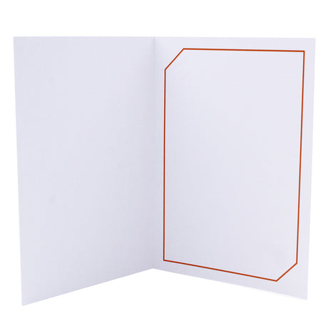 Cartonnage Photo Blanc « Serémange » – Liseré Orange vertical | Collection CashPhoto