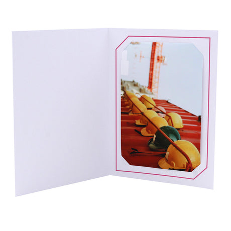 Cartonnage Photo Blanc « Serémange » – Liseré Rose | Collection CashPhoto
