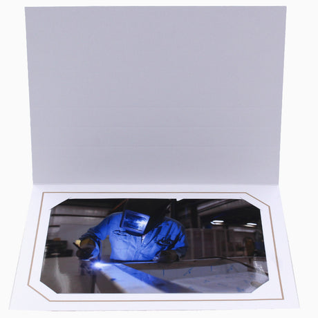 Cartonnage Photo Blanc « Serémange » – Liseré Taupe | Collection CashPhoto